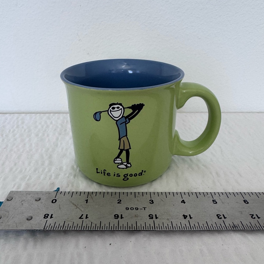 Green and Blue Mug with Golf Design